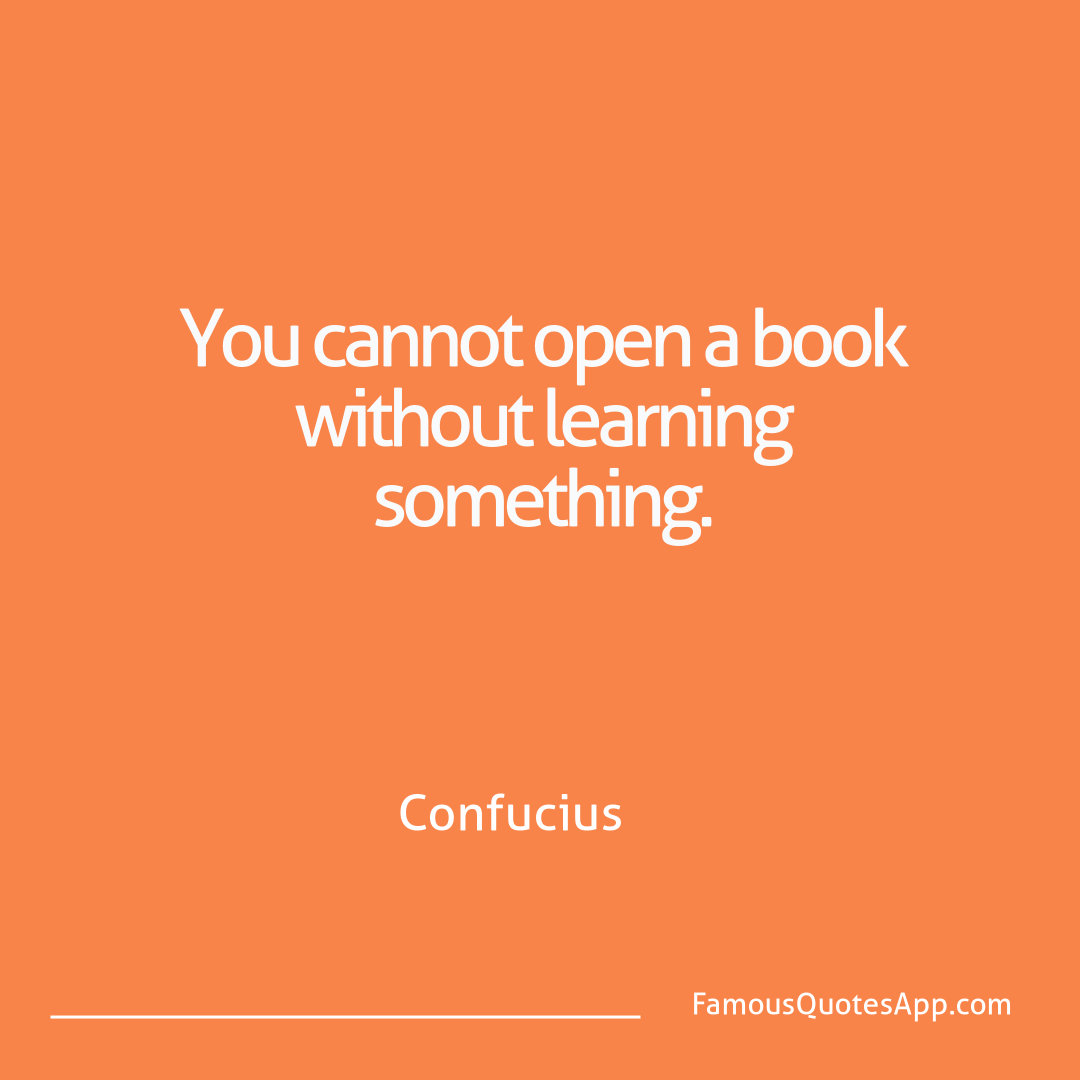 Knowledge Confucius You cannot open a bo