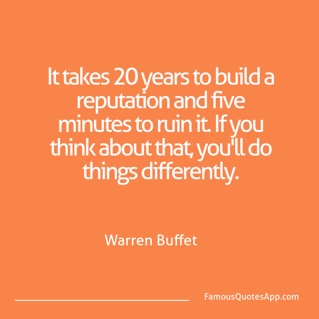 Failure Warren Buffet It takes 20 years to