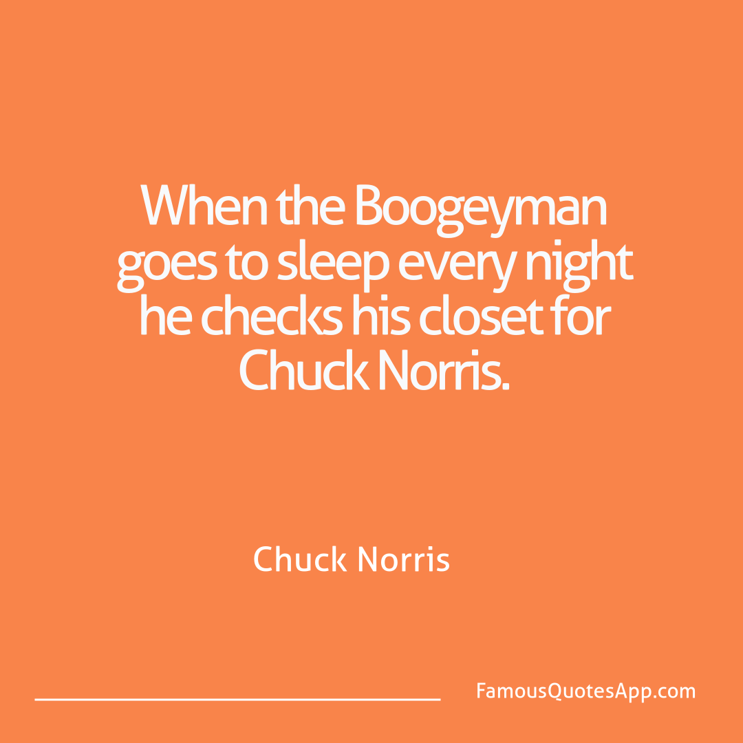 Chuck Norris Chuck Norris When the Boogeyman g