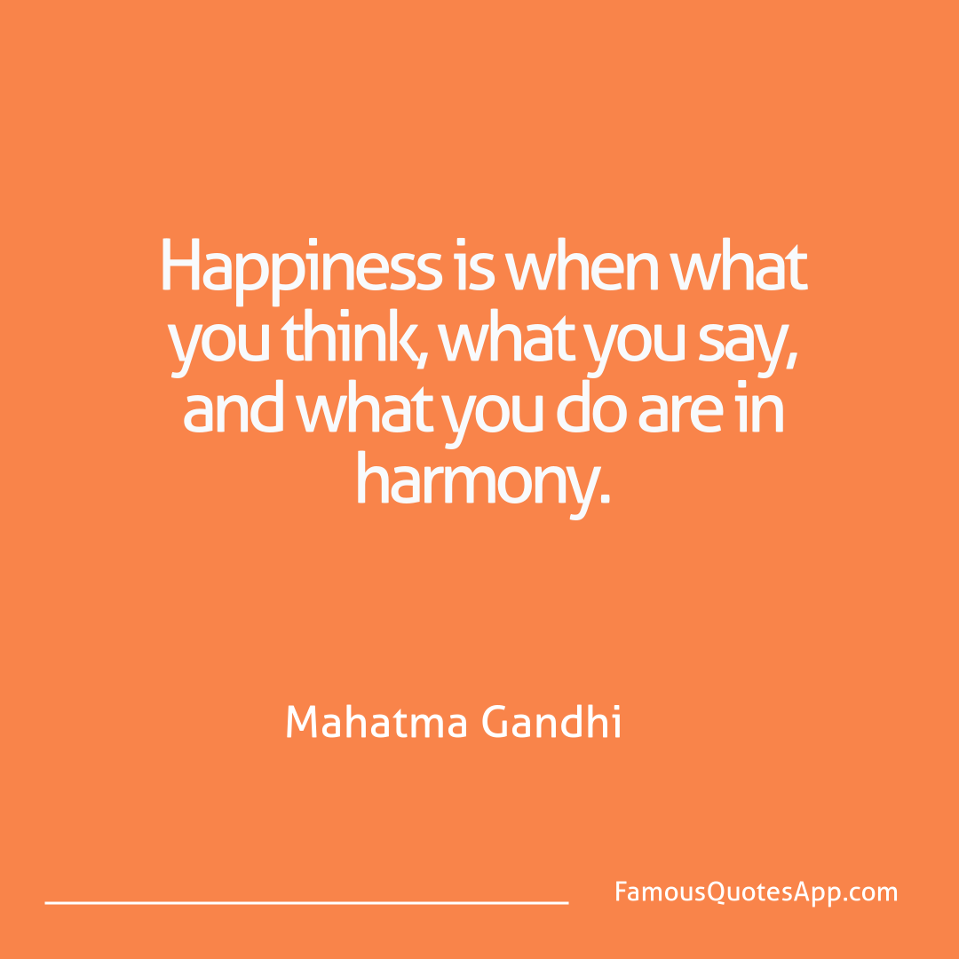 Wisdom Mahatma Gandhi Happiness is when wh