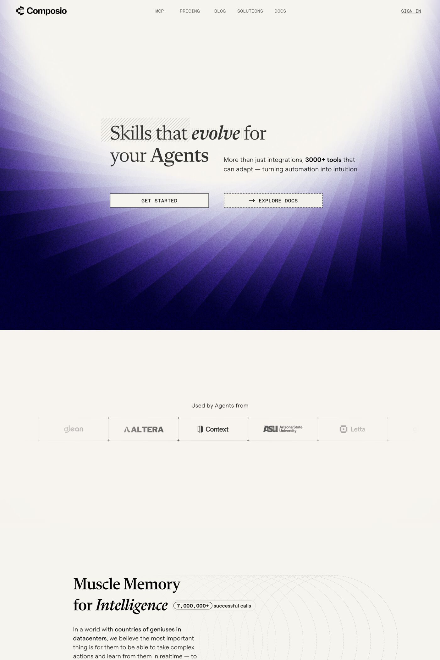 Composio website screenshot
