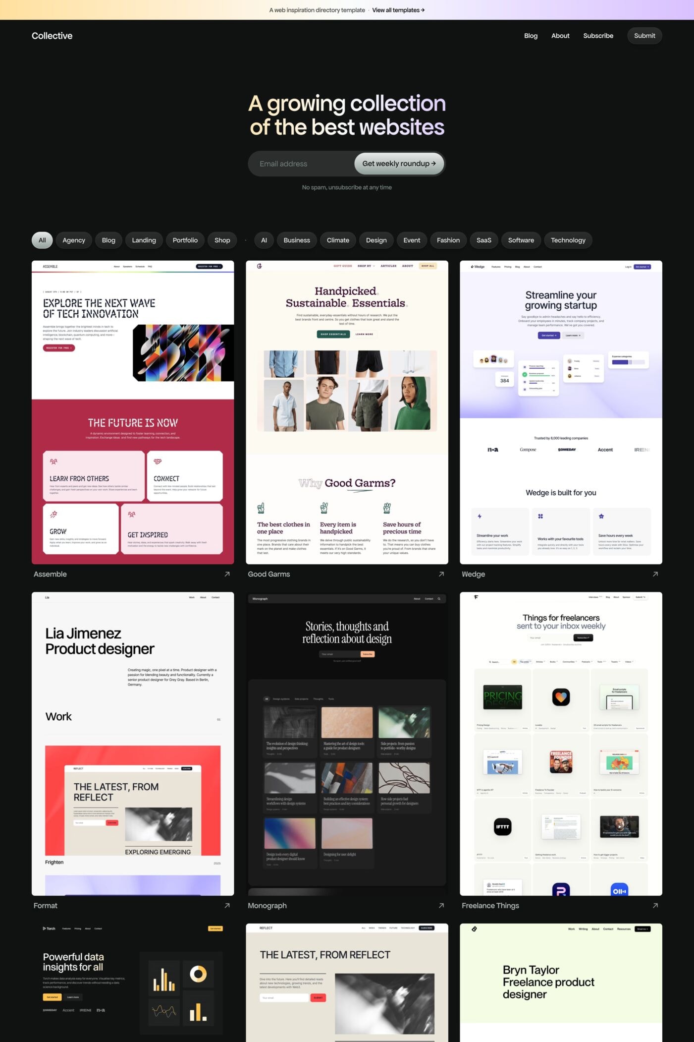 Collective template screenshot