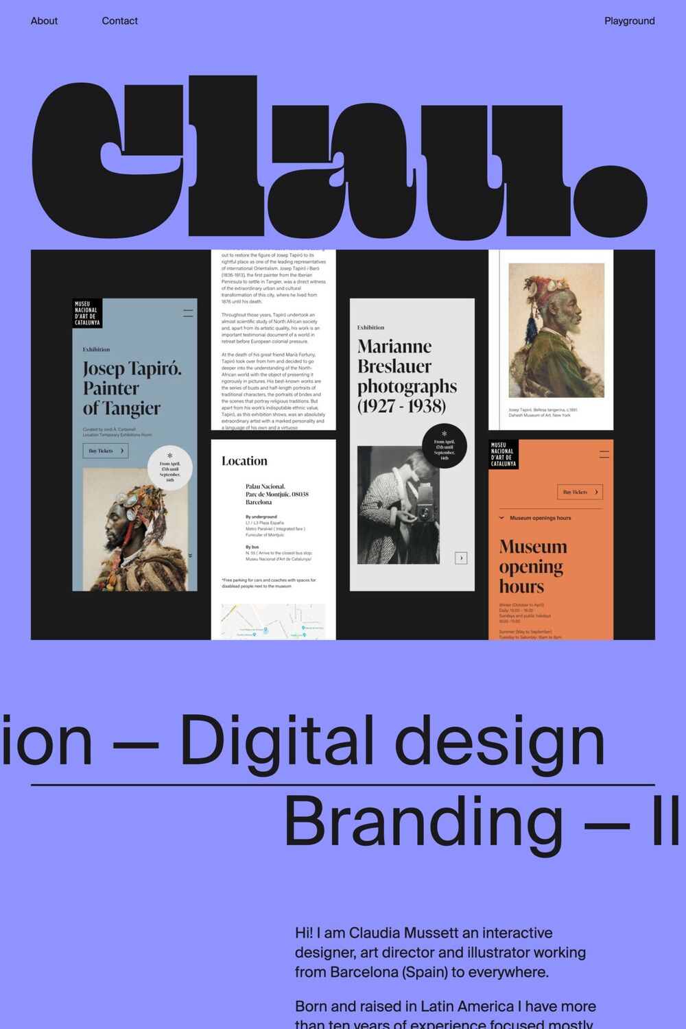 Claudia Mussett website screenshot