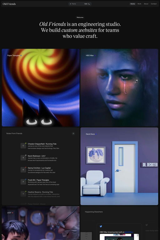 Old Friends website screenshot