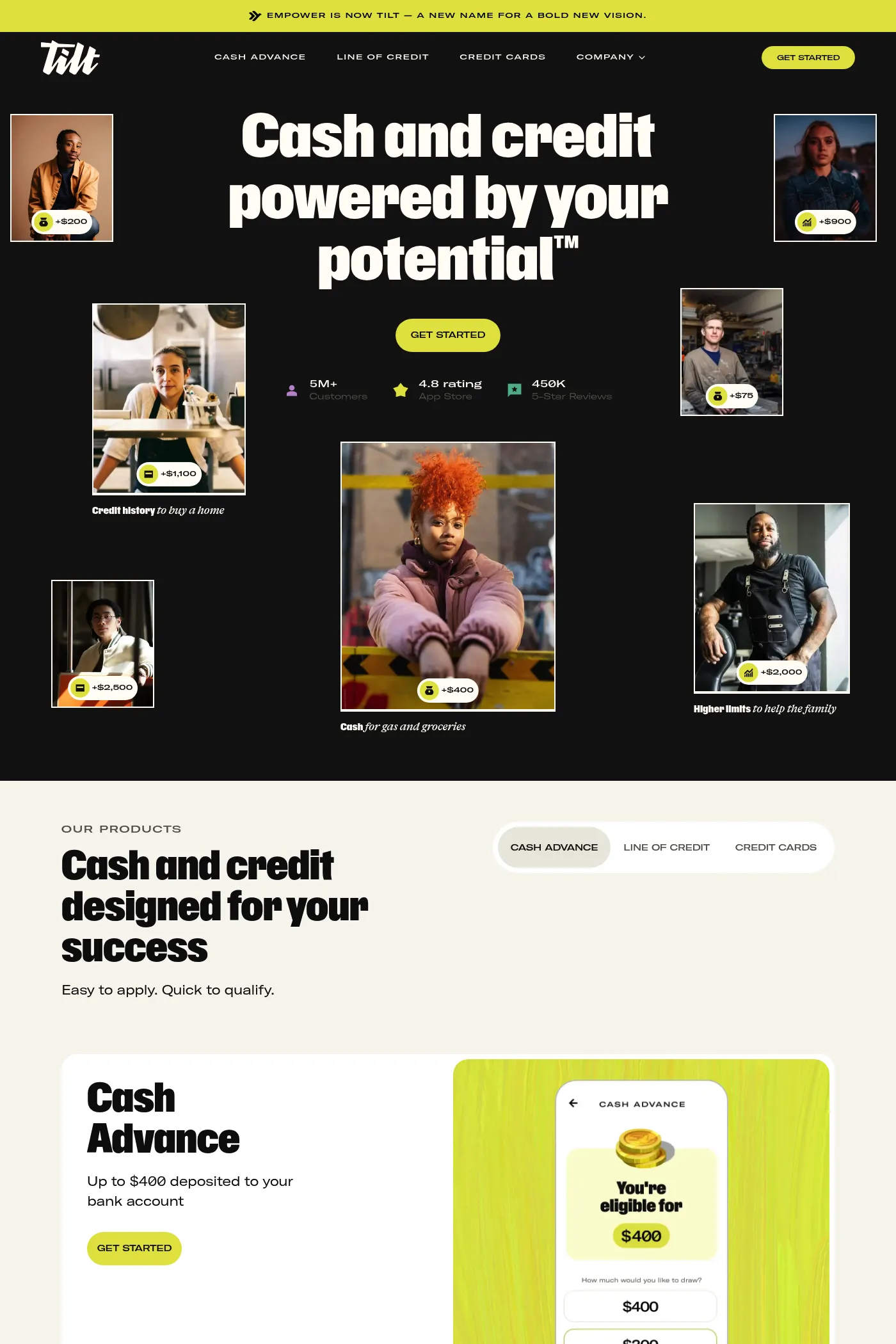 Tilt website screenshot