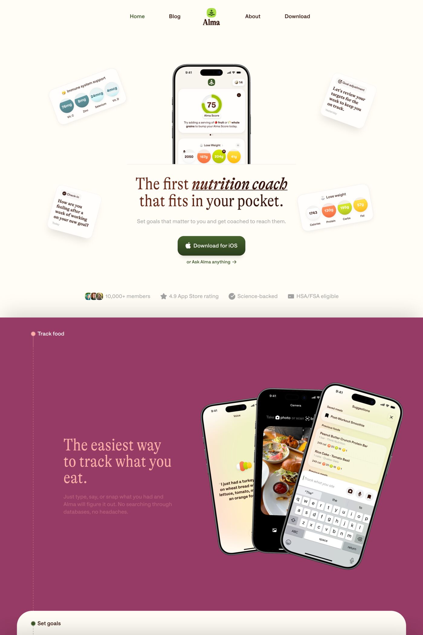Alma website screenshot