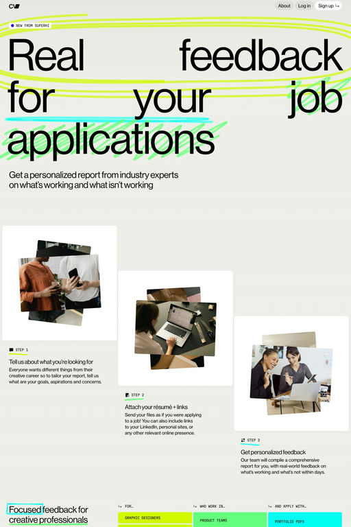 SuperHi.cv website screenshot