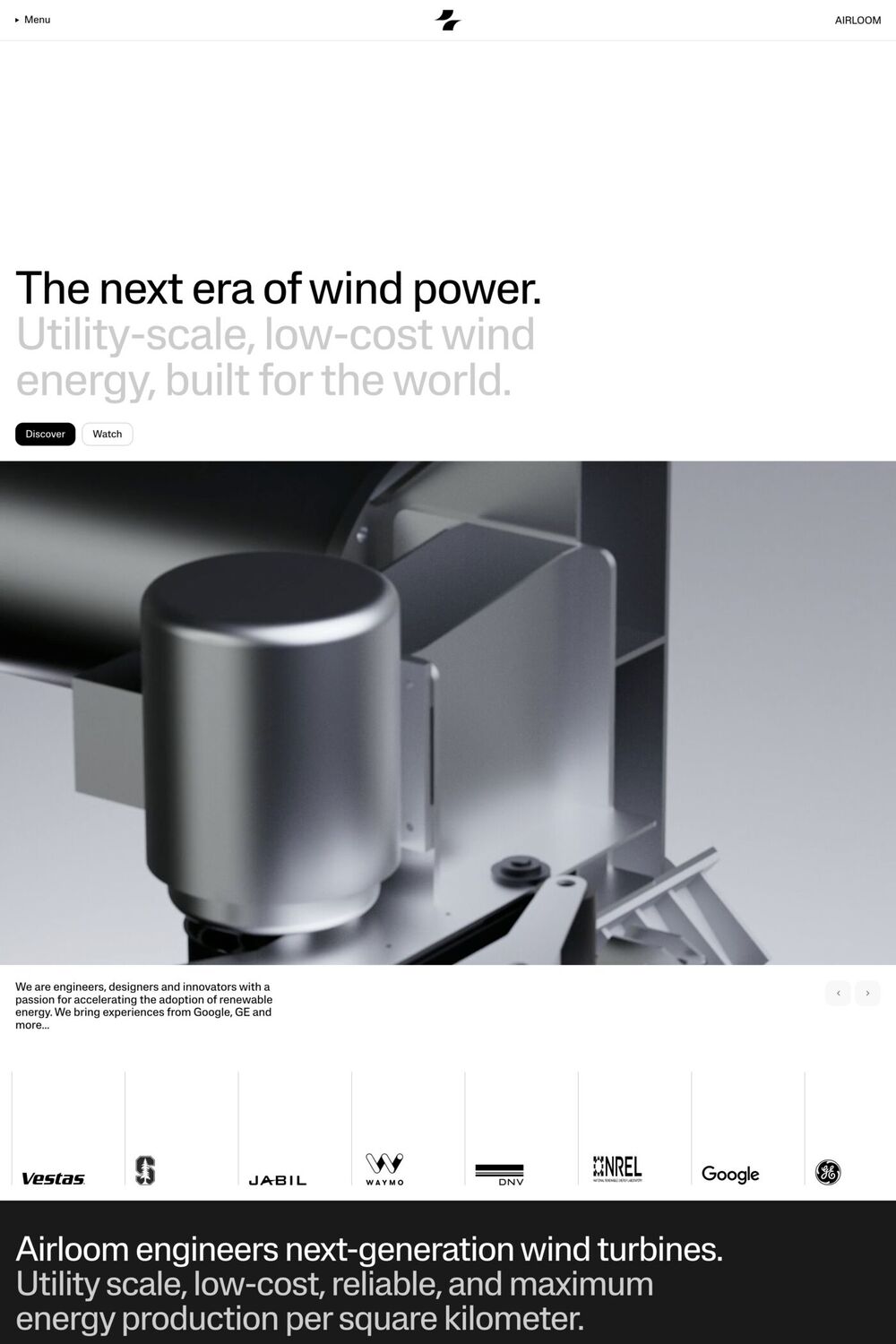 Airloom website screenshot