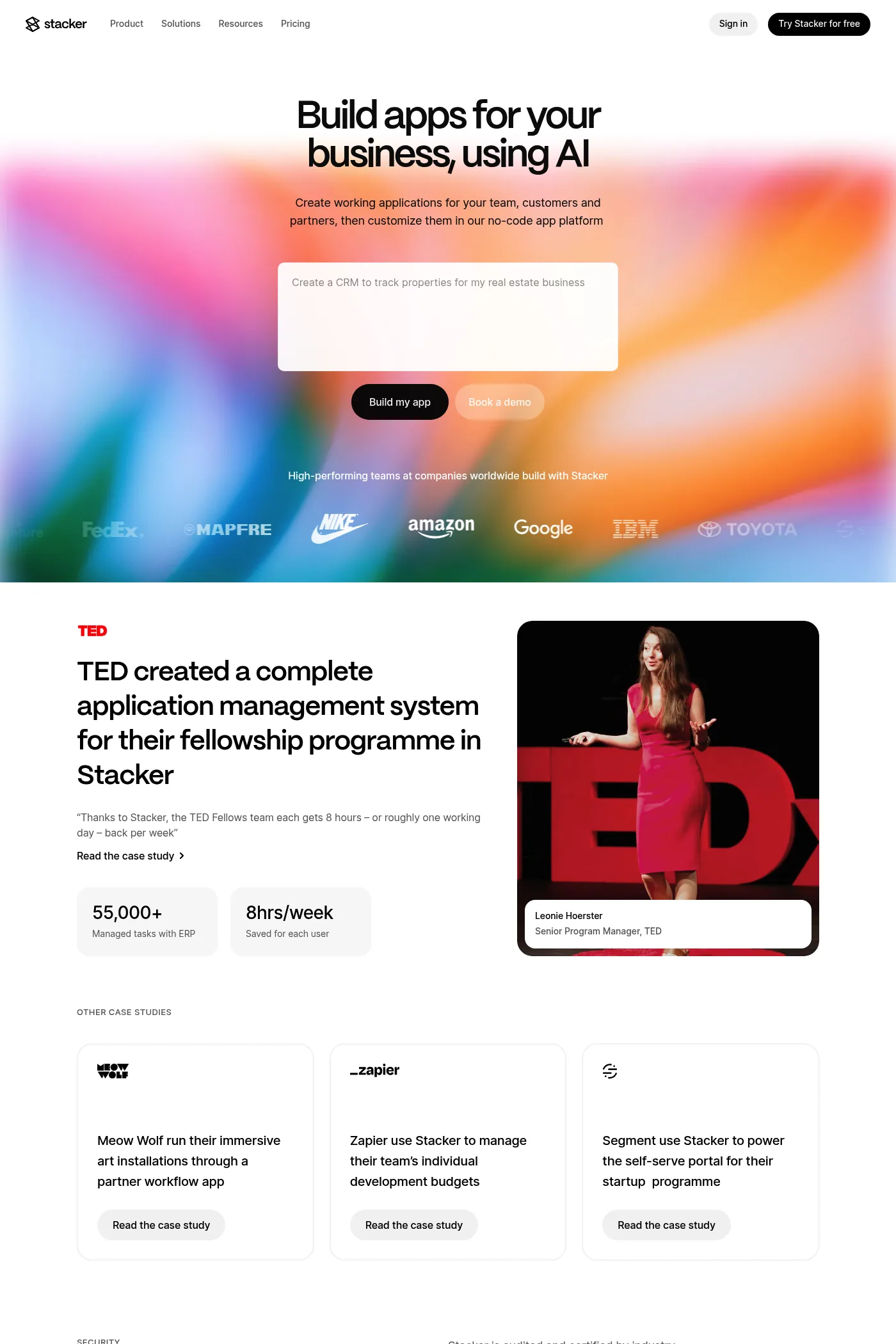 Stacker website screenshot