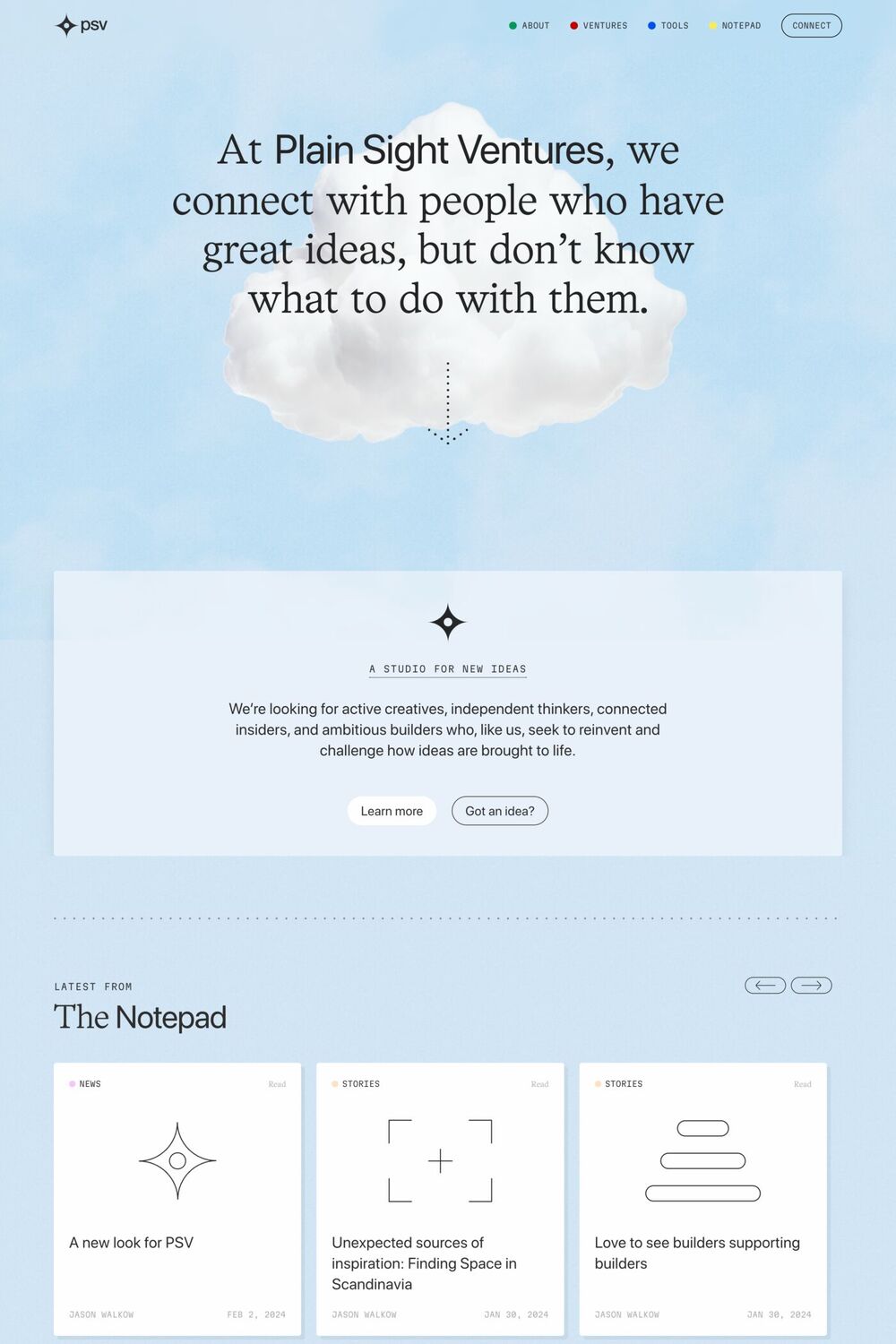 Plain Sight Ventures website screenshot