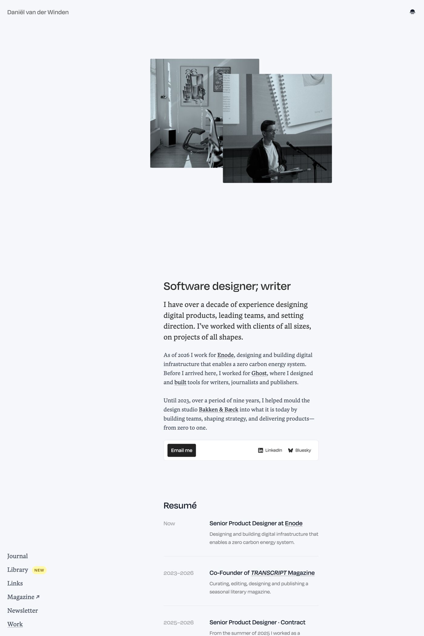 Daniël van der Winden website screenshot