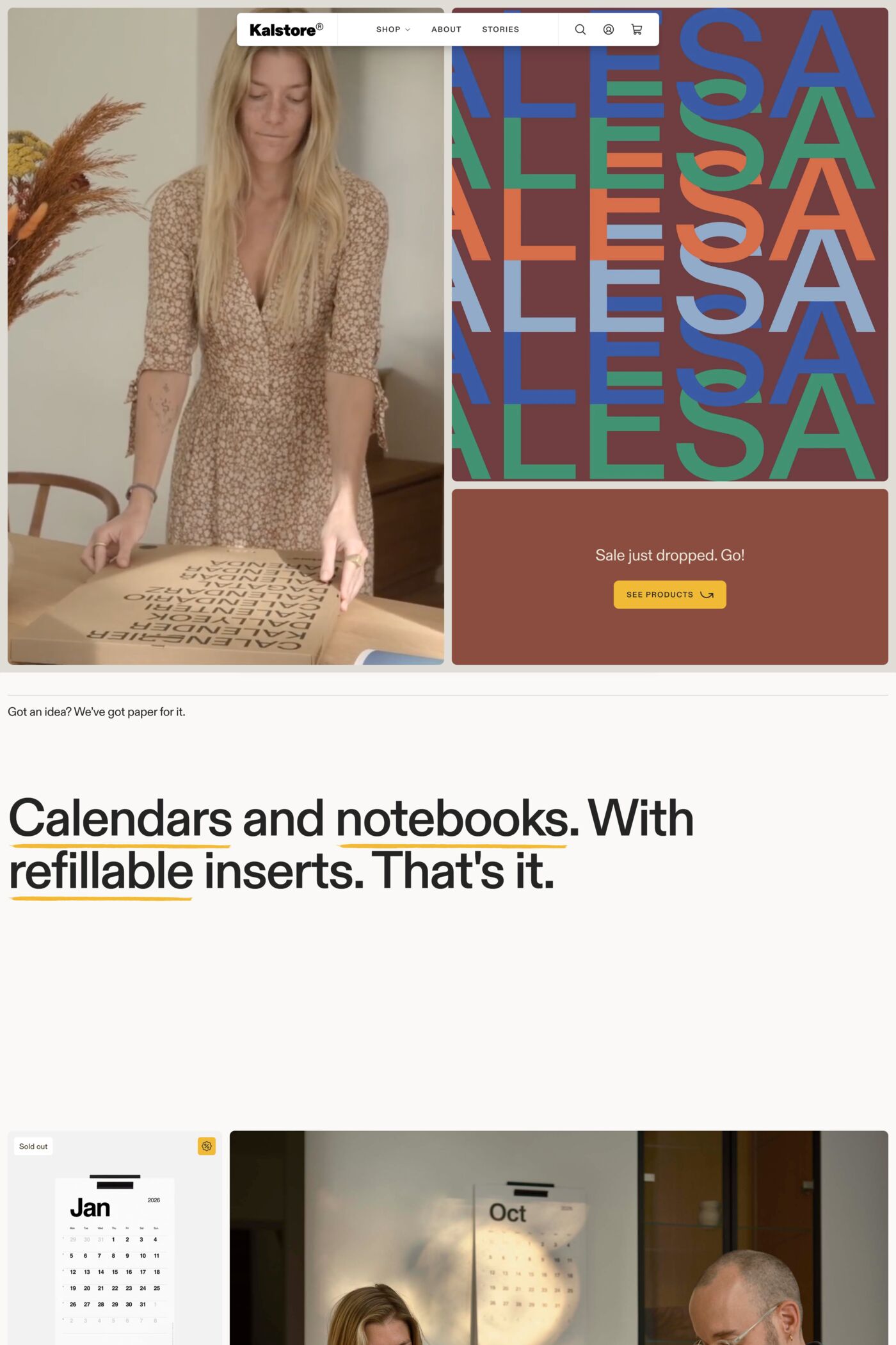 Kalstore® website screenshot