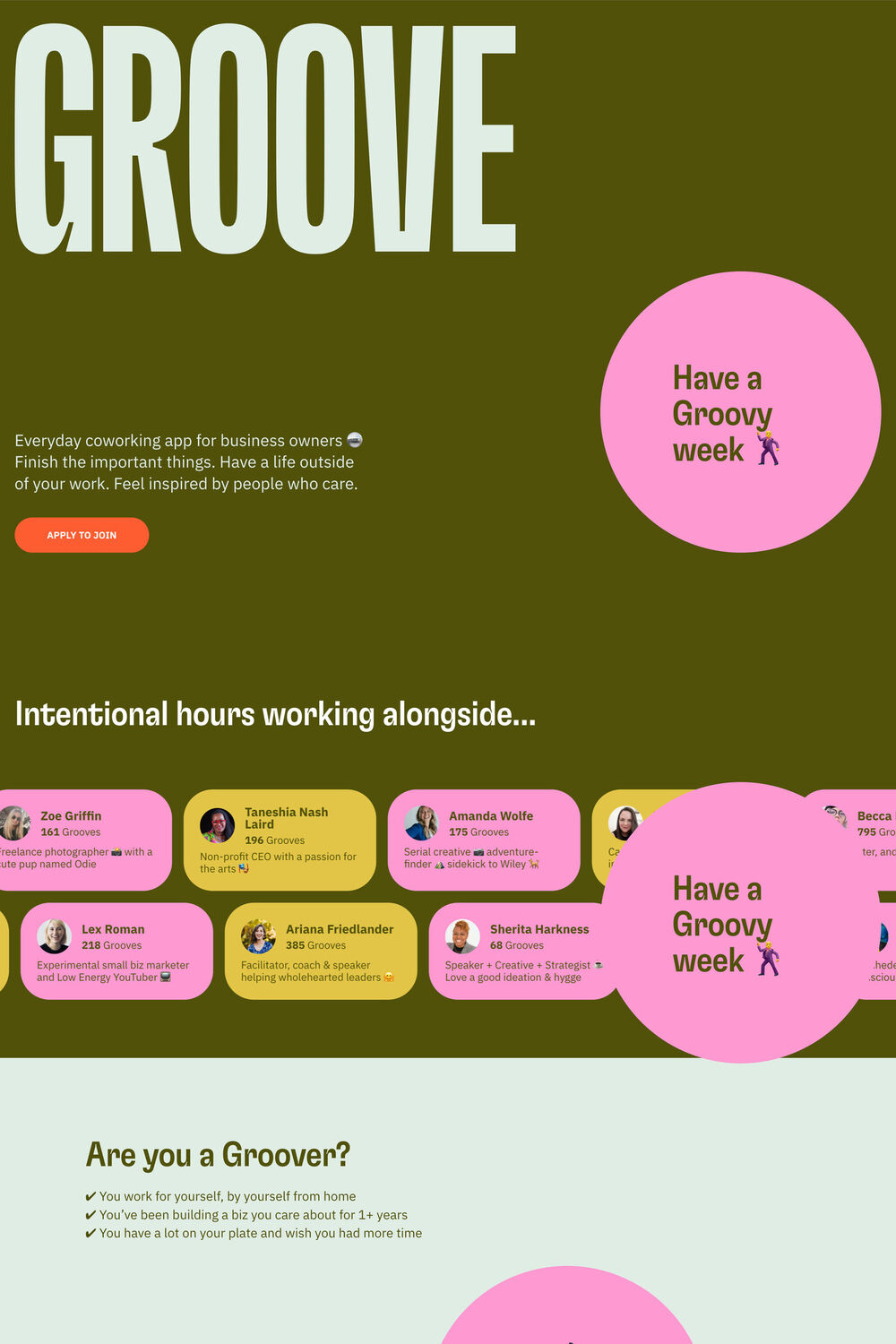 Groove website screenshot