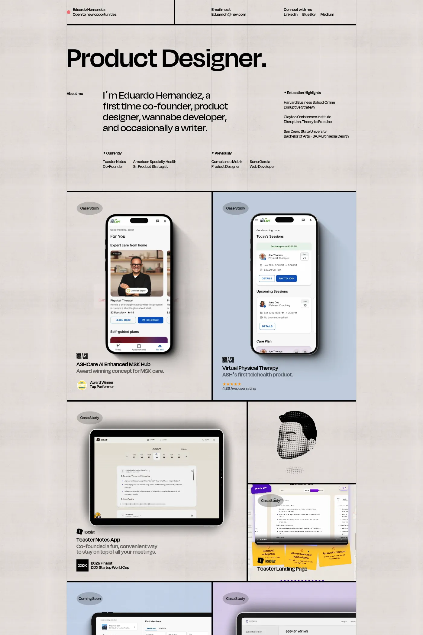 Eduardo Hernandez website screenshot
