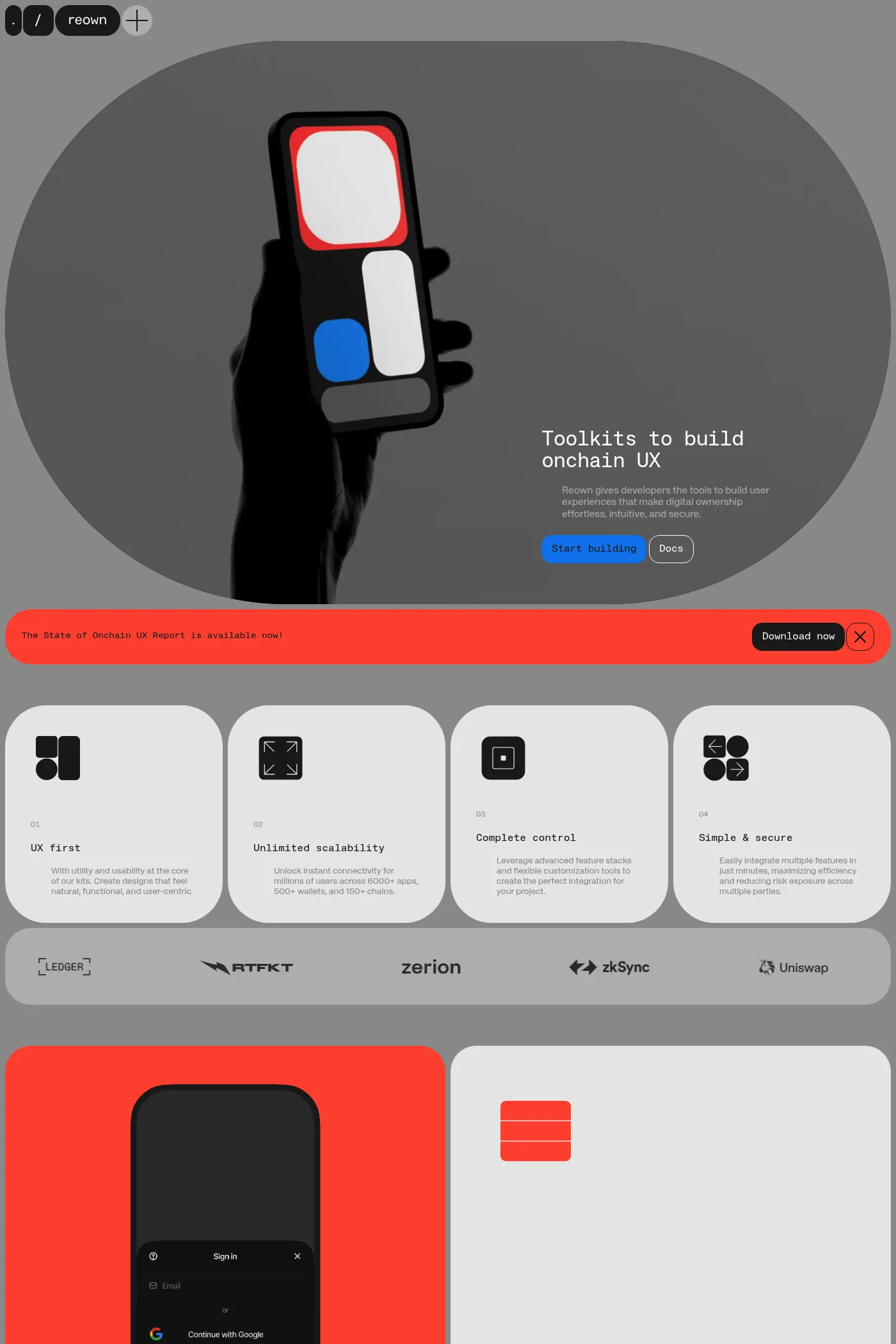 Reown website screenshot