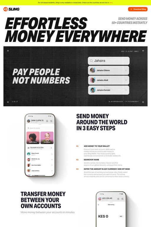 Sling website screenshot