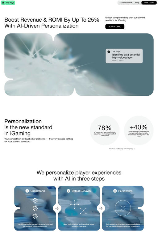 The Playa website screenshot