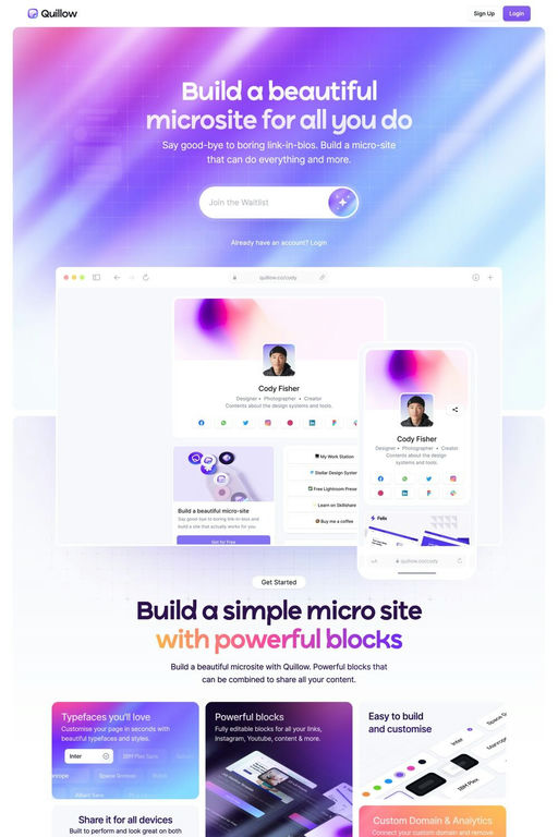 Quillow website screenshot