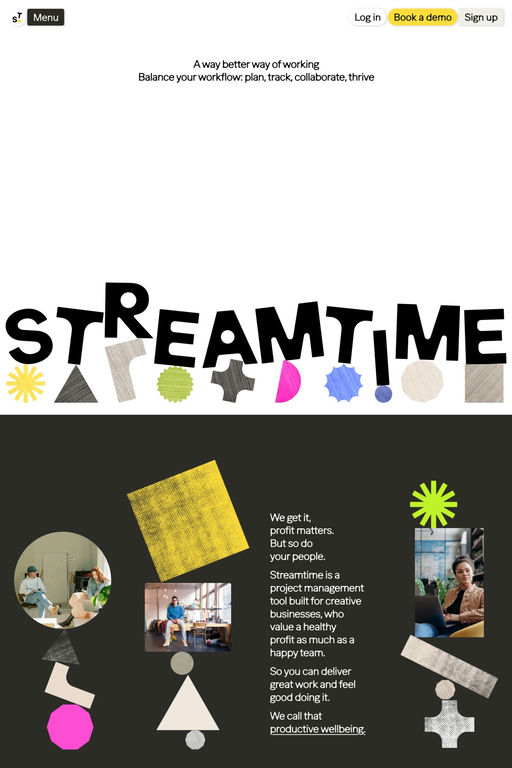 Streamtime website screenshot