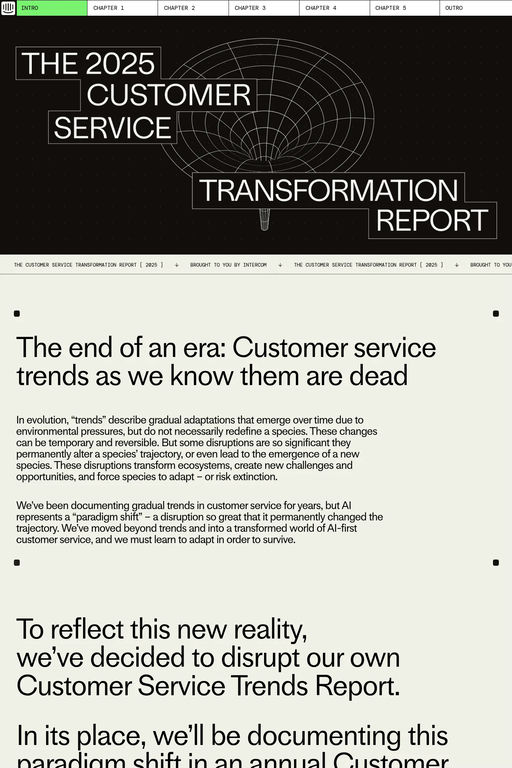 CS Transformation Report website screenshot