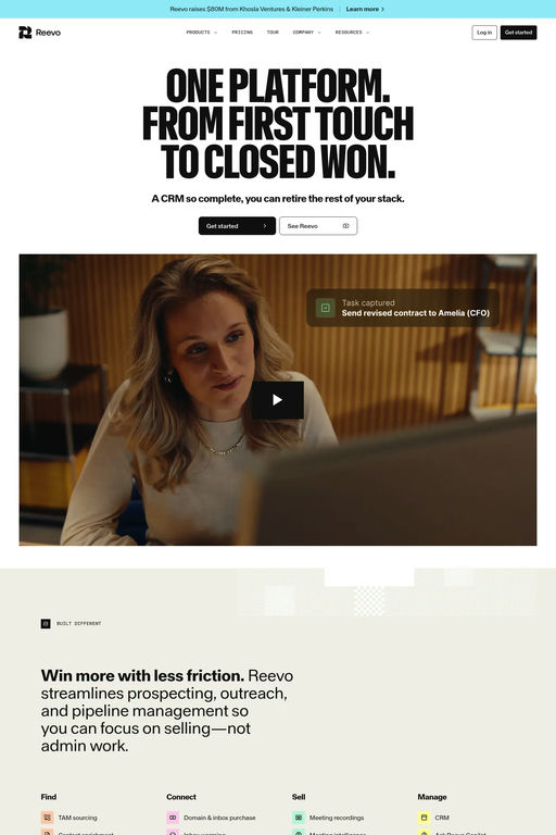 Reevo website screenshot