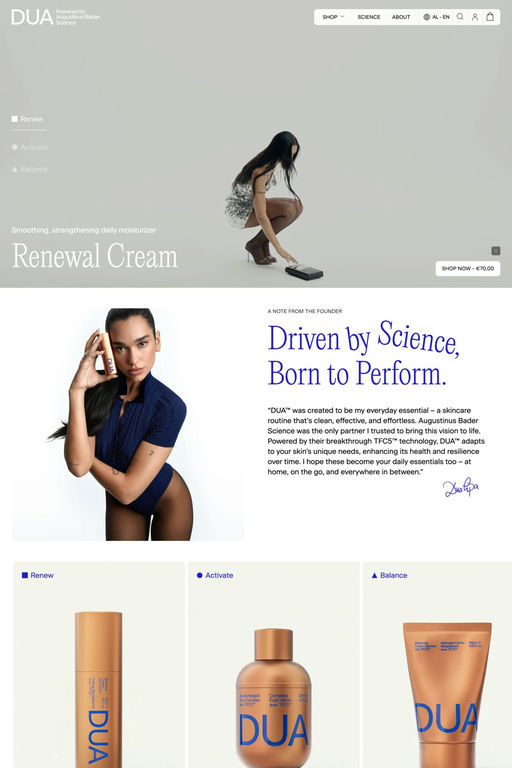 DUA™ website screenshot