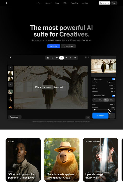 Krea website screenshot