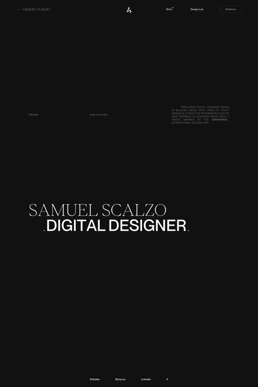 Samuel Scalzo website screenshot