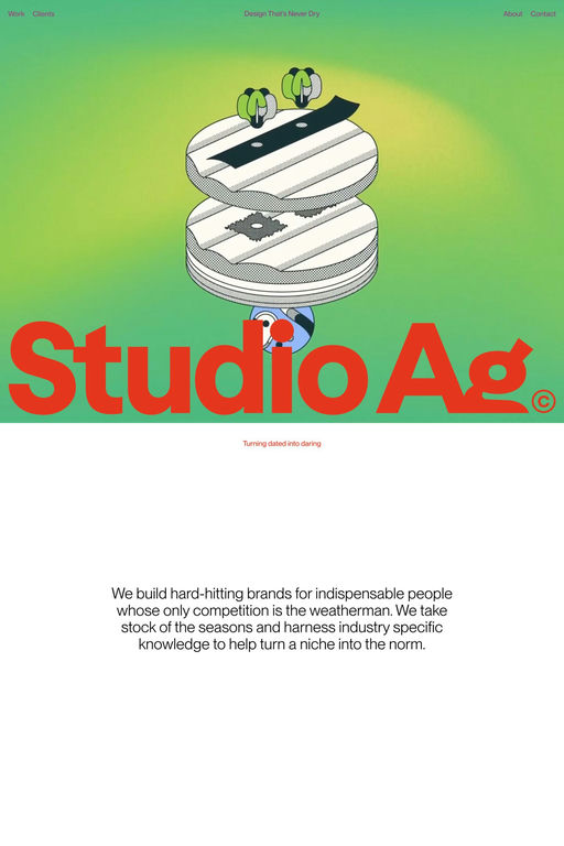 Studio Agriculture website screenshot