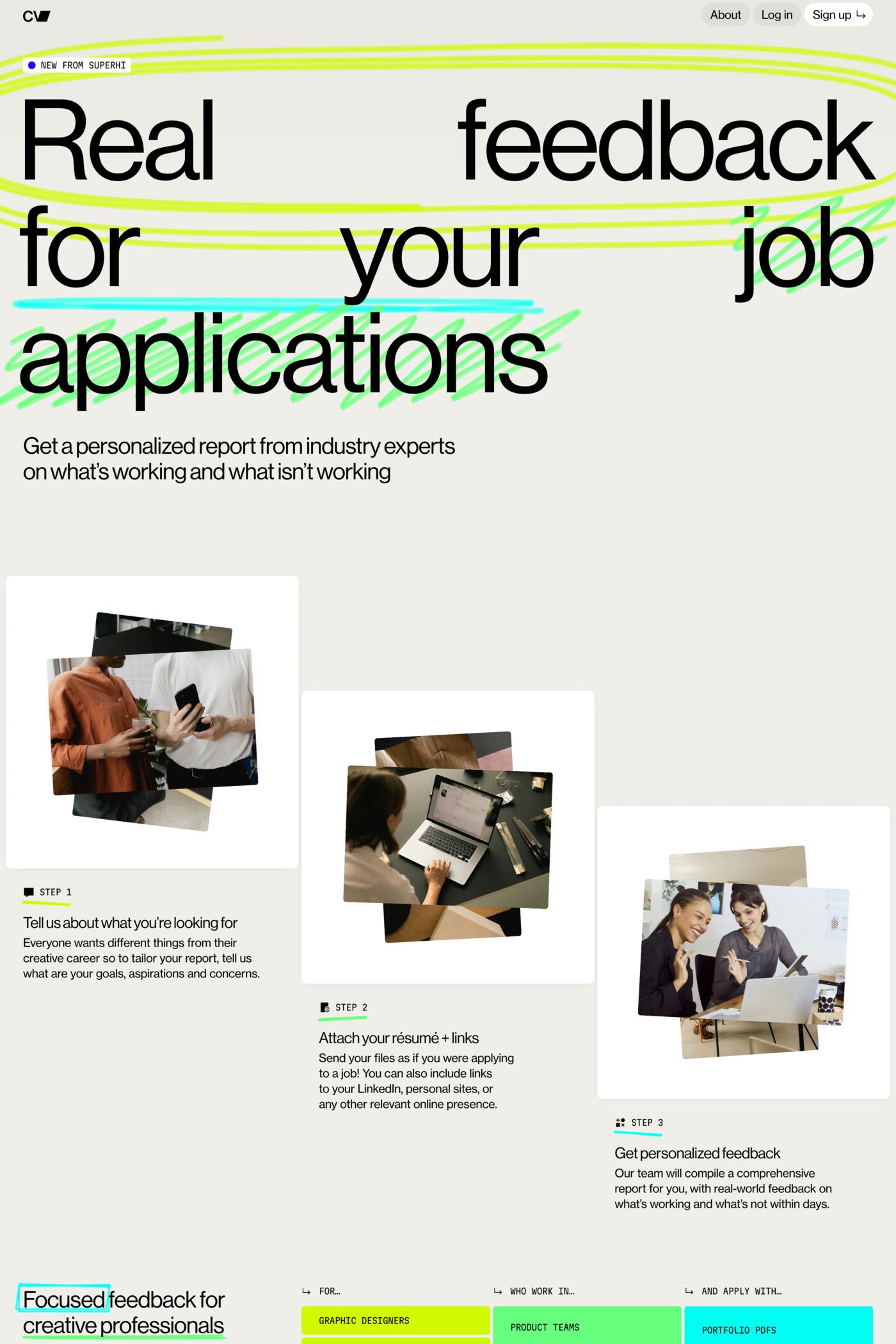 SuperHi.cv website screenshot