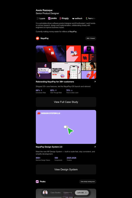 Awais Razzaque website screenshot