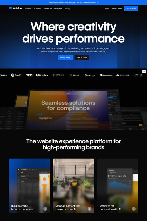 Webflow website screenshot
