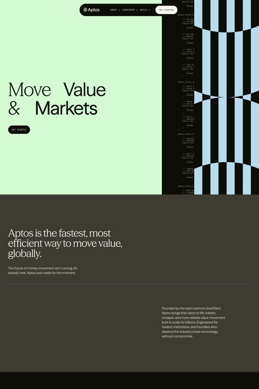 Aptos website screenshot