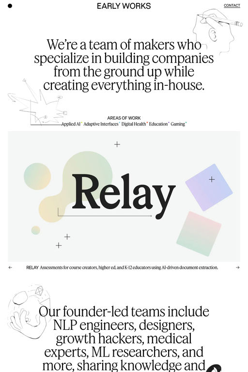 Early Works website screenshot