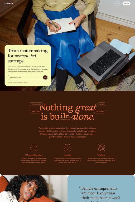 Kinhive website screenshot