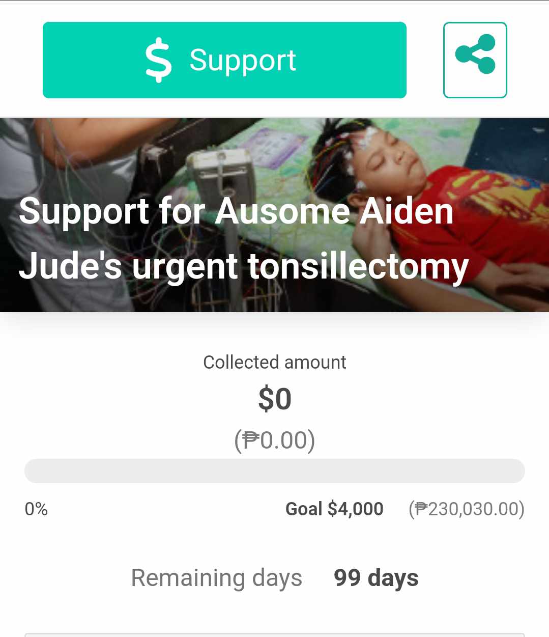 Ausome Boy needs Tonsillectomy Support