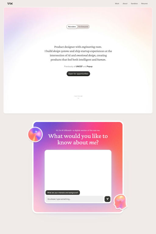 Uttkarsh Mandaknale website screenshot