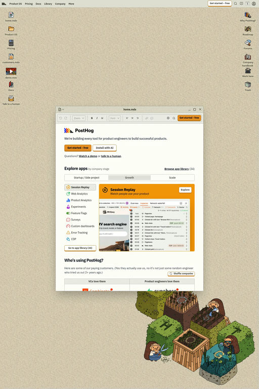 PostHog website screenshot