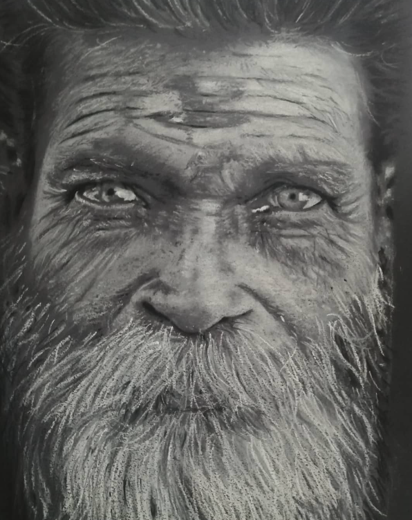 Vieil homme (d'après photo de Olivier Remualdo)