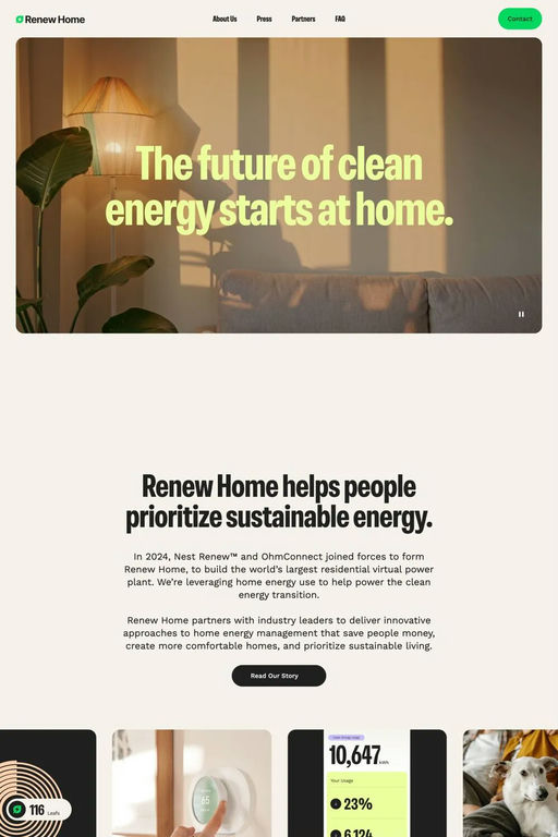 Renew Home website screenshot