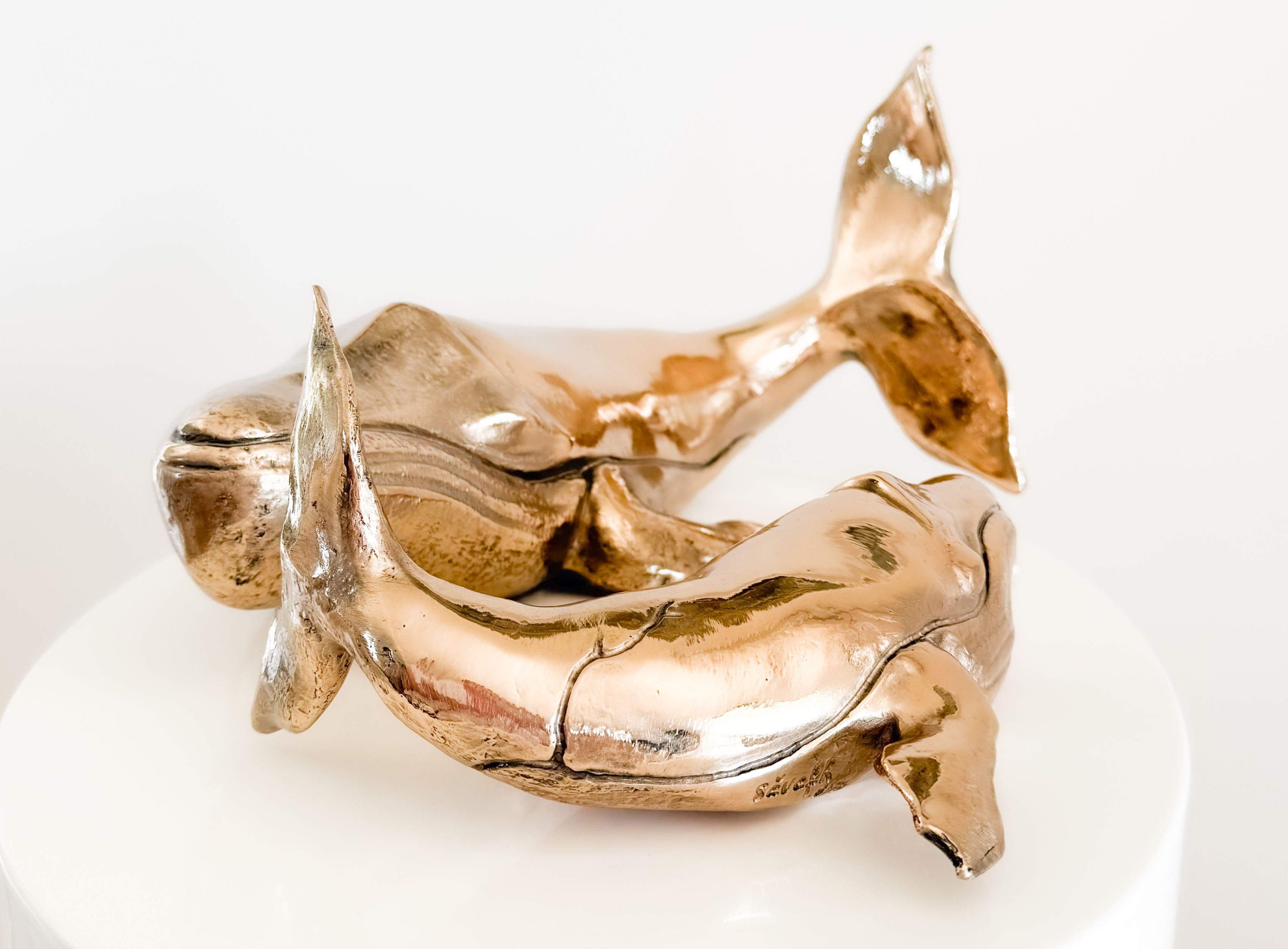 Alba Duo de baleines sculptures en bronze