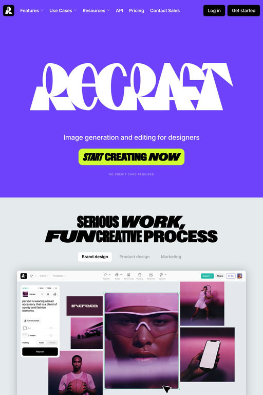 Recraft website screenshot