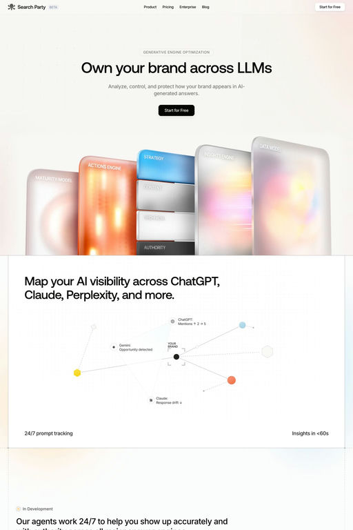 Search Party website screenshot