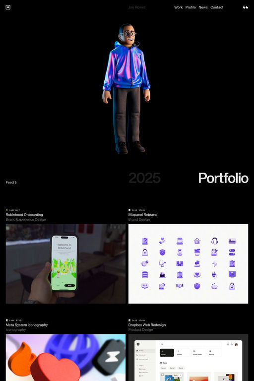 Jon Howell website screenshot