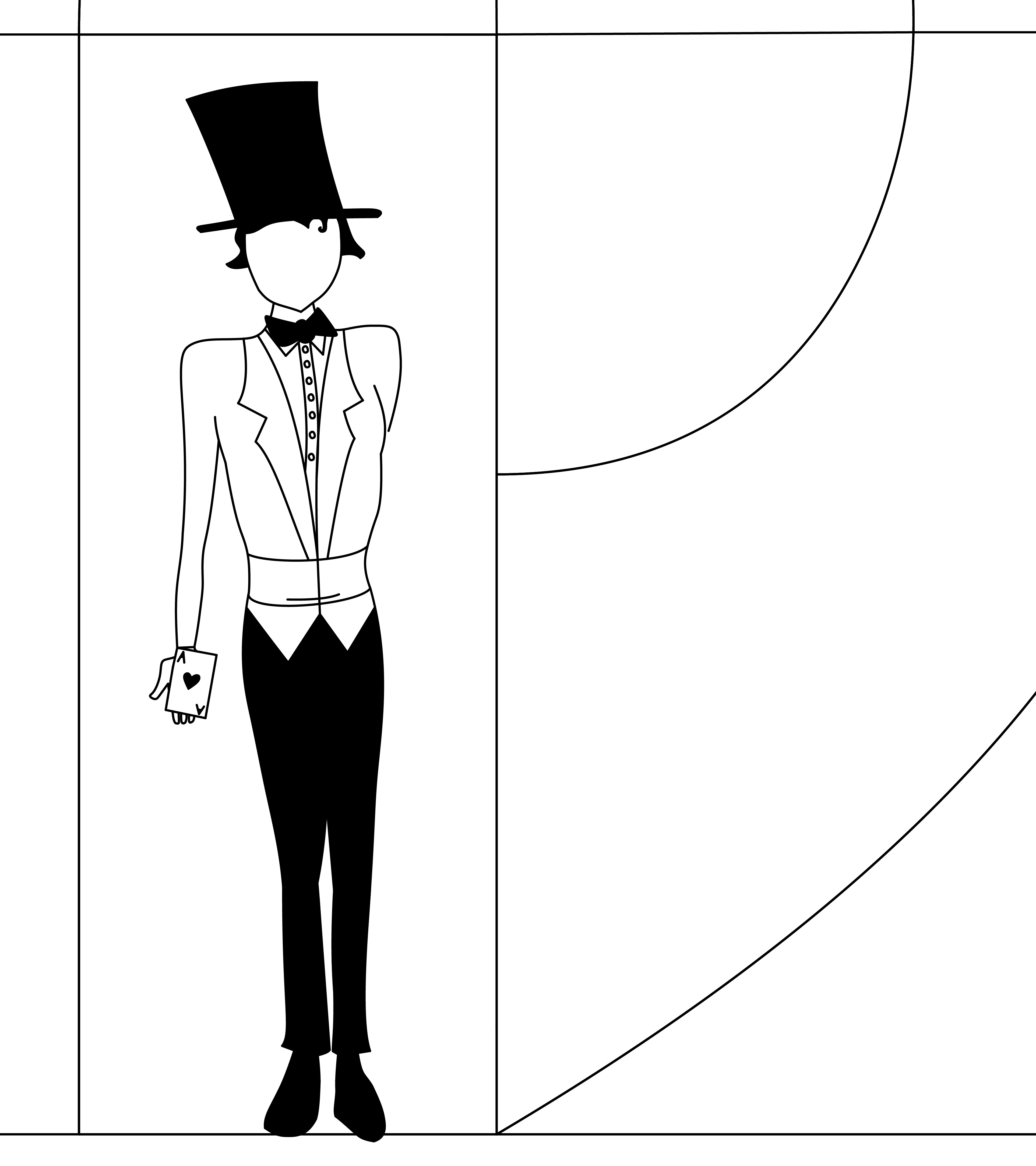 Magician standing in a doorway saying was this your card?” 