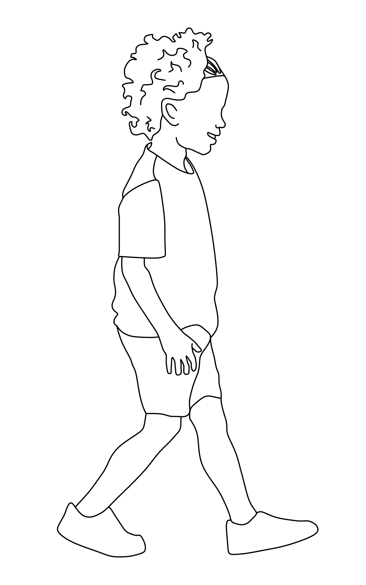 little boy walking