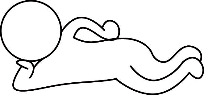 Person lying down on their side, perhaps on a bench.