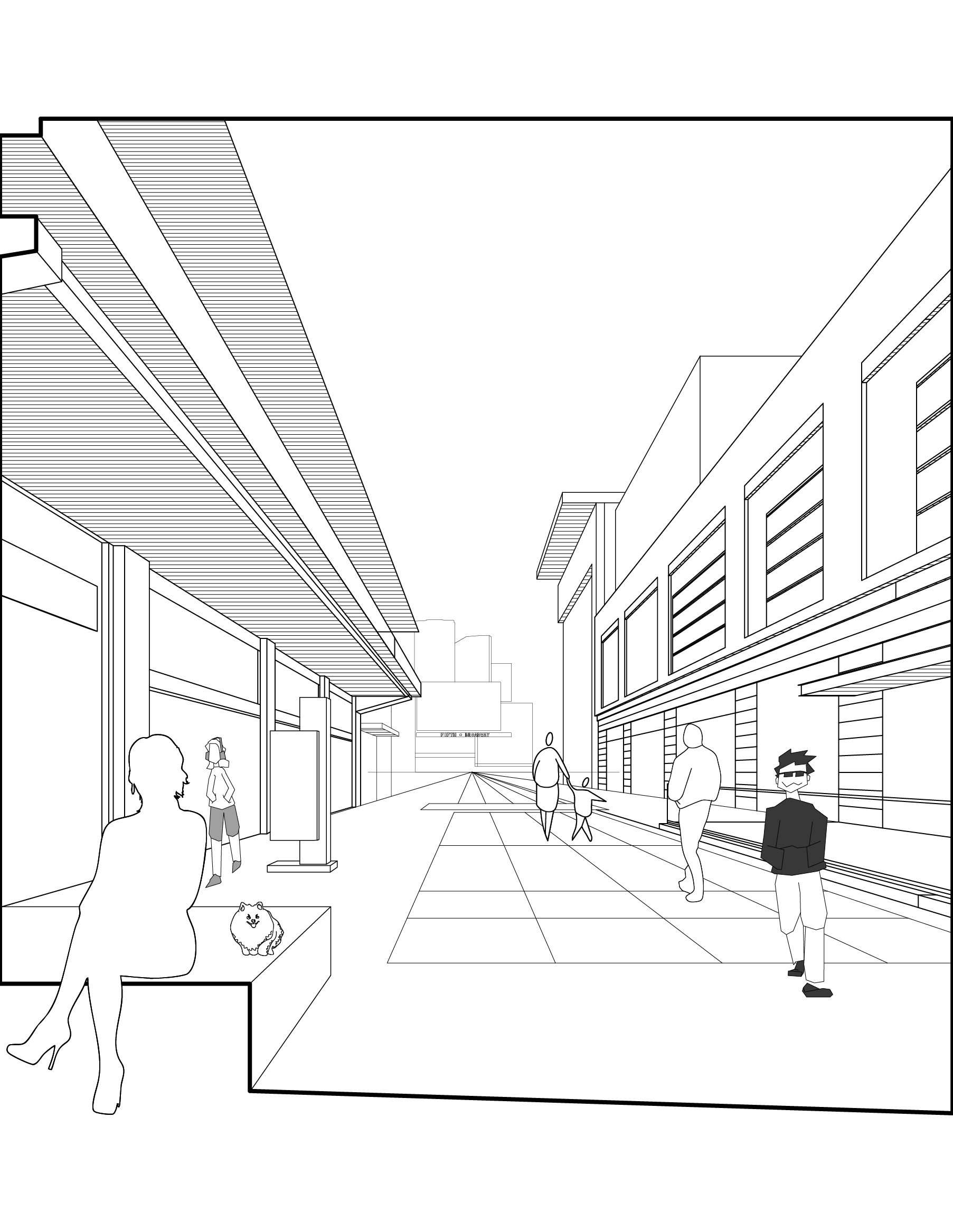 Popular Sidewalk Near Fifth and Broadway Shopping Mall