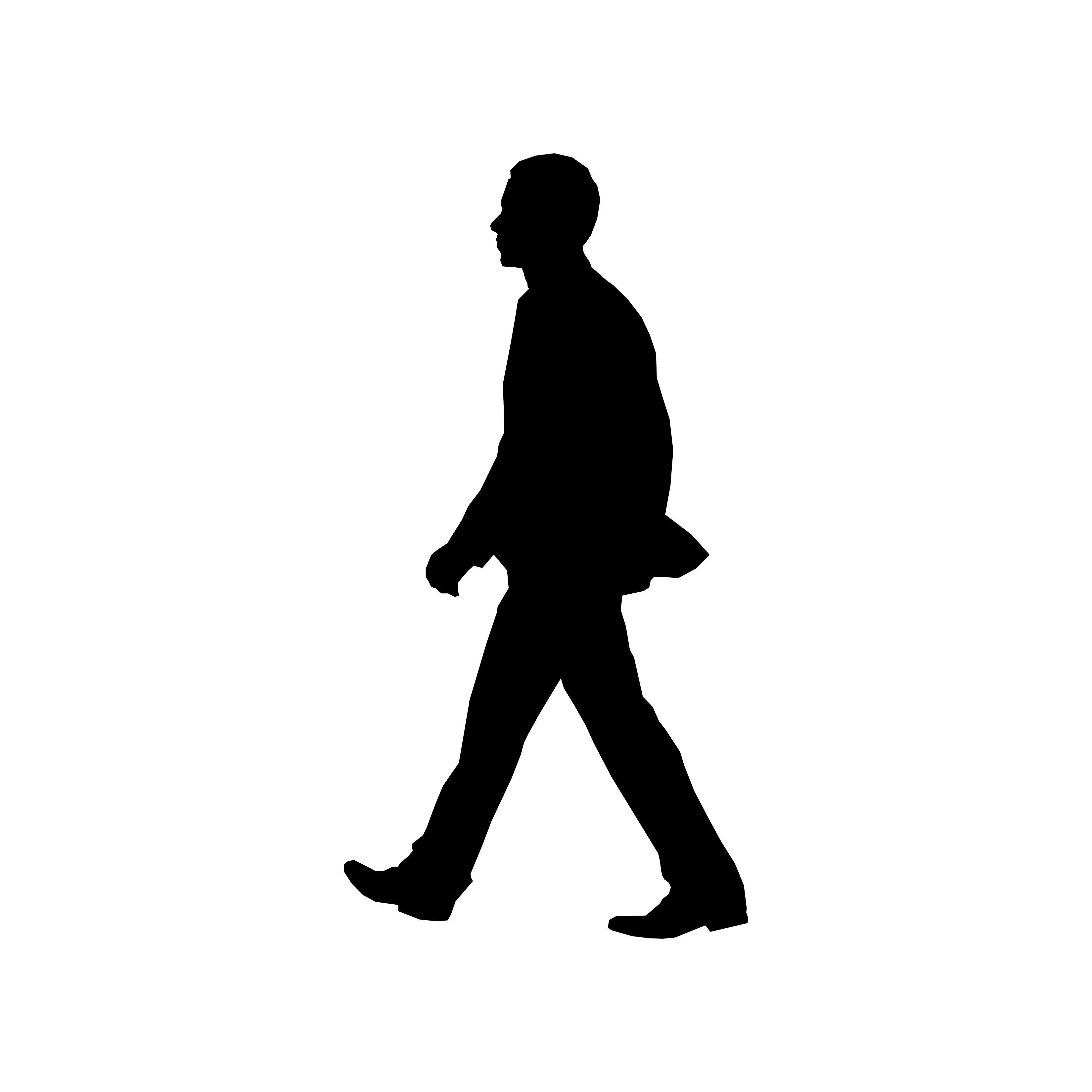 Man walking facing forwards