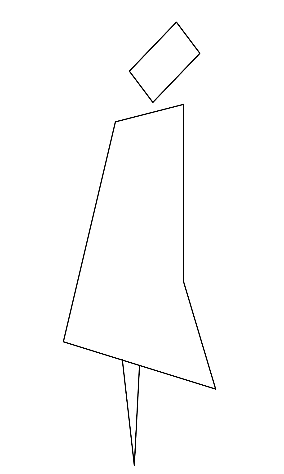 Abstracted woman figure standing